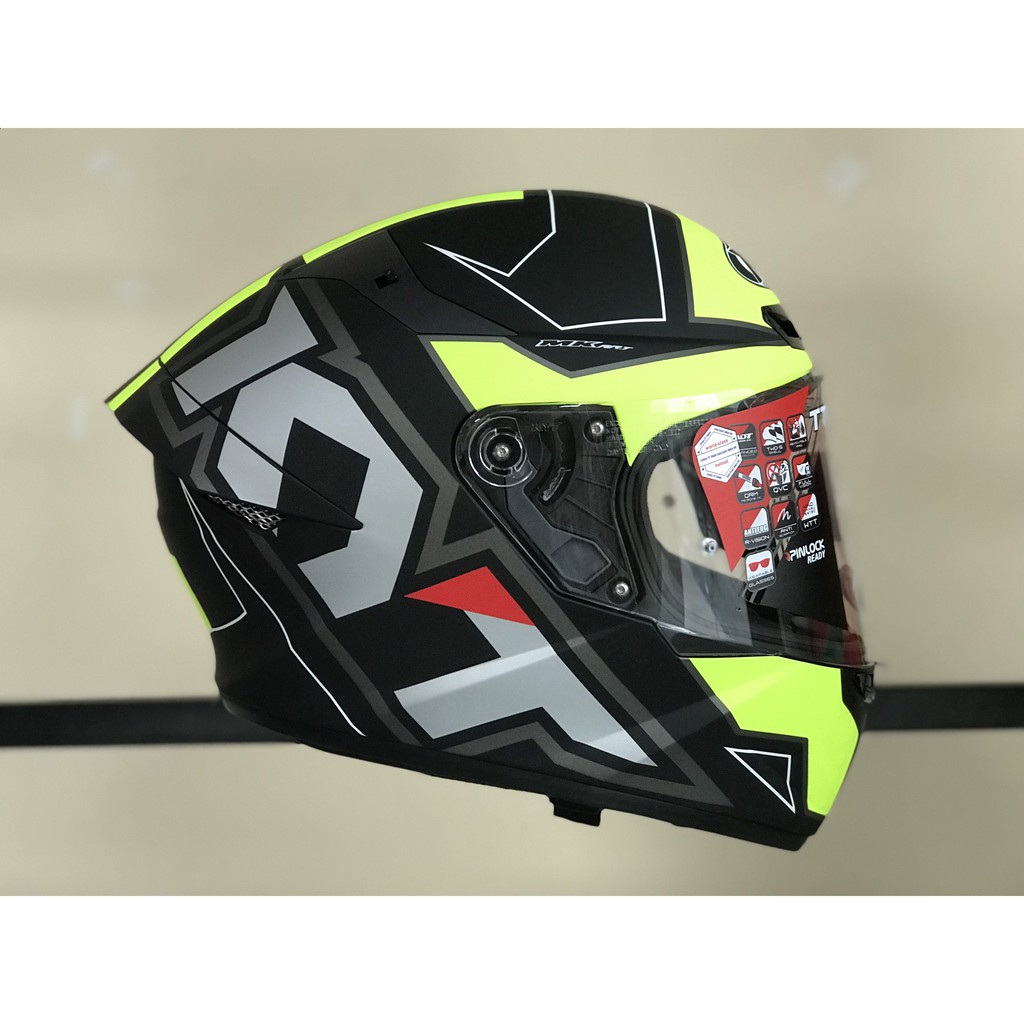 Nón bảo hiểm fullface KYT TT Course size M L XL chính hãng tem Electron black/yellow