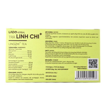 Trà Linh Chi Lado - Giúp bồi bổ cơ thể - hộp 20 túi lọc