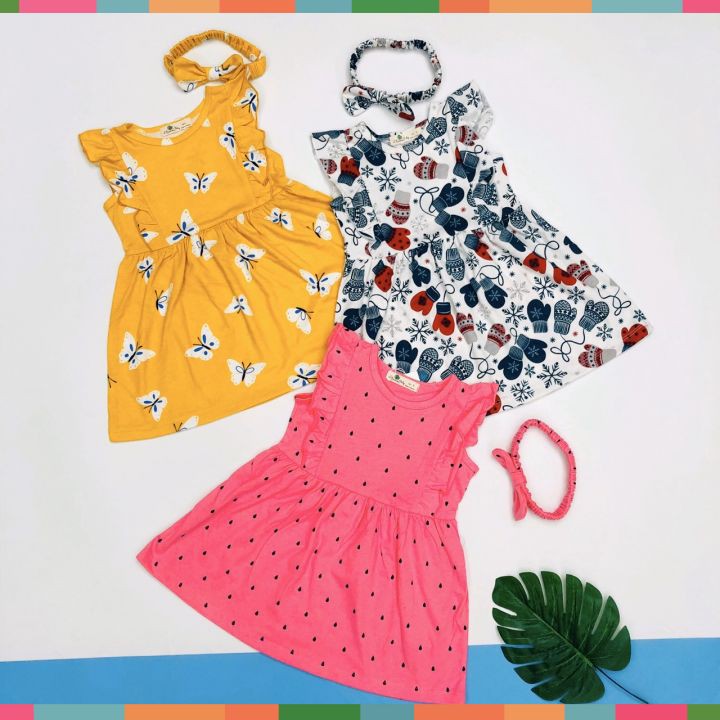 Váy bé gái chất cotton, đầm bé gái size 6-10 tuổi, đầm trẻ em SUNKIDS có nhiều màu