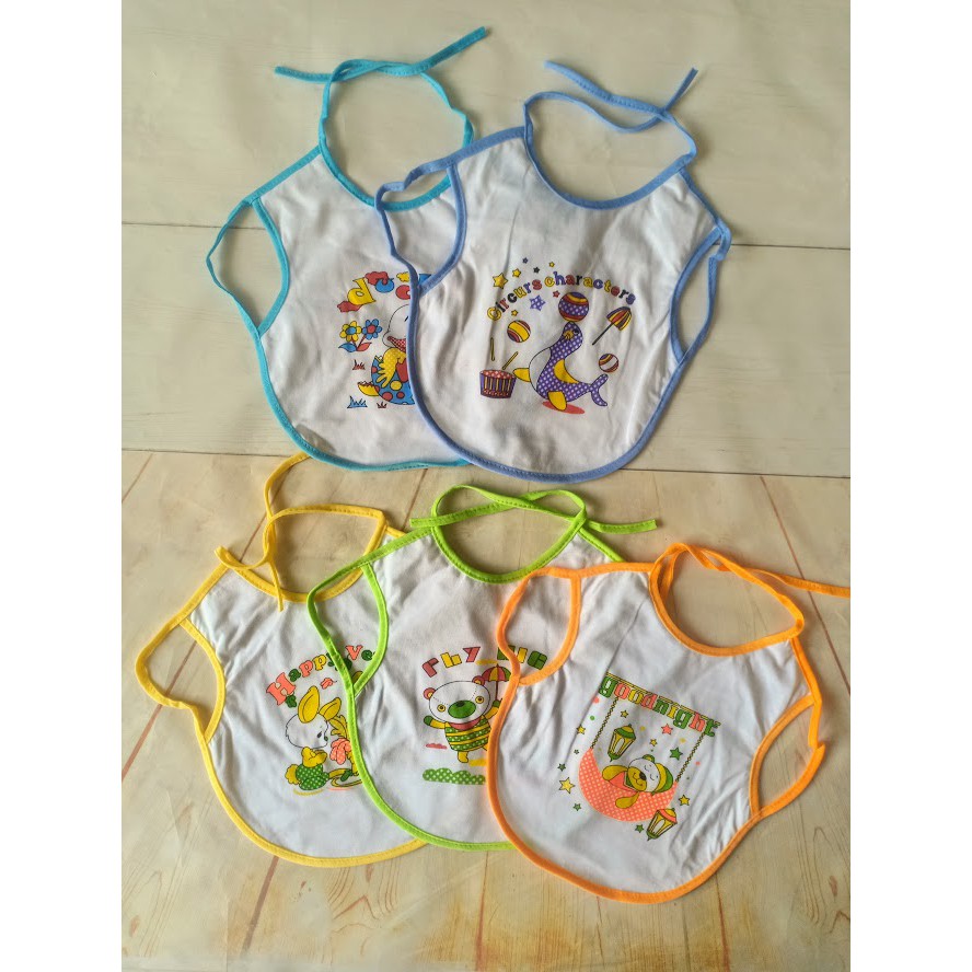 Set 5 Yếm cột xỏ tay mặt sau có NI LÔNG cho bé sơ sinh