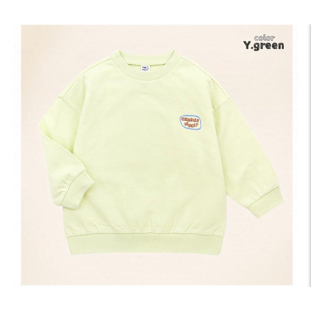 Áo nỉ da cá bé trai bé gái lưng in cún Charlie Moli. HA3813