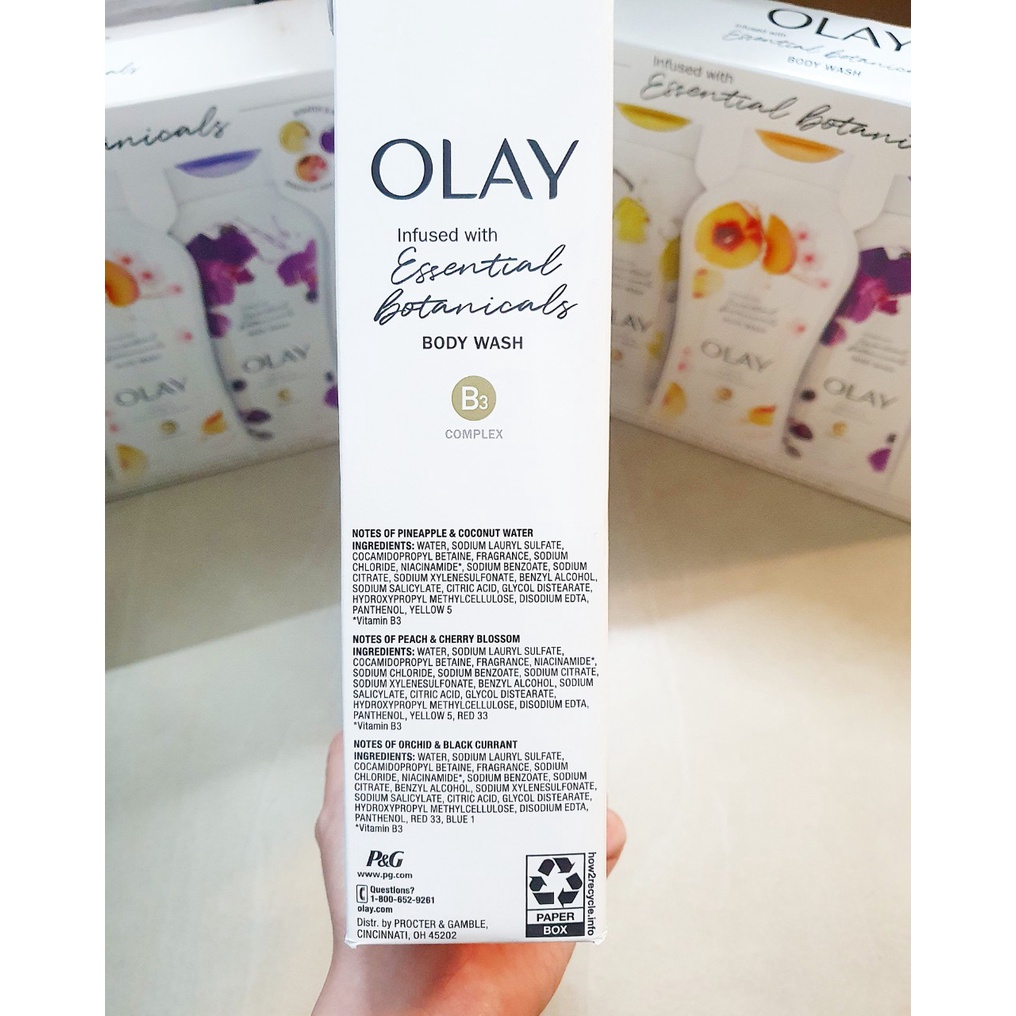 Sữa tắm Olay Essential Botanicalls hàng Mỹ (700ml/chaix3)