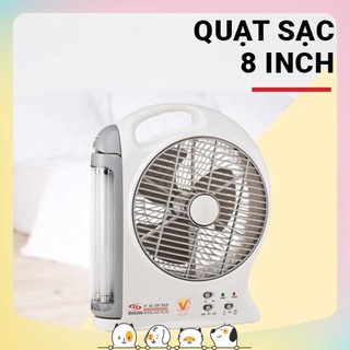 QUẠT HỘP TÍCH ĐIỆN AC/DC HJD-101 LED - 8 INCH (20.5CM)