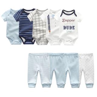 Set 9 đồ quần áo liền nhau + 4 quần dài cotton dành cho bé sơ sinh