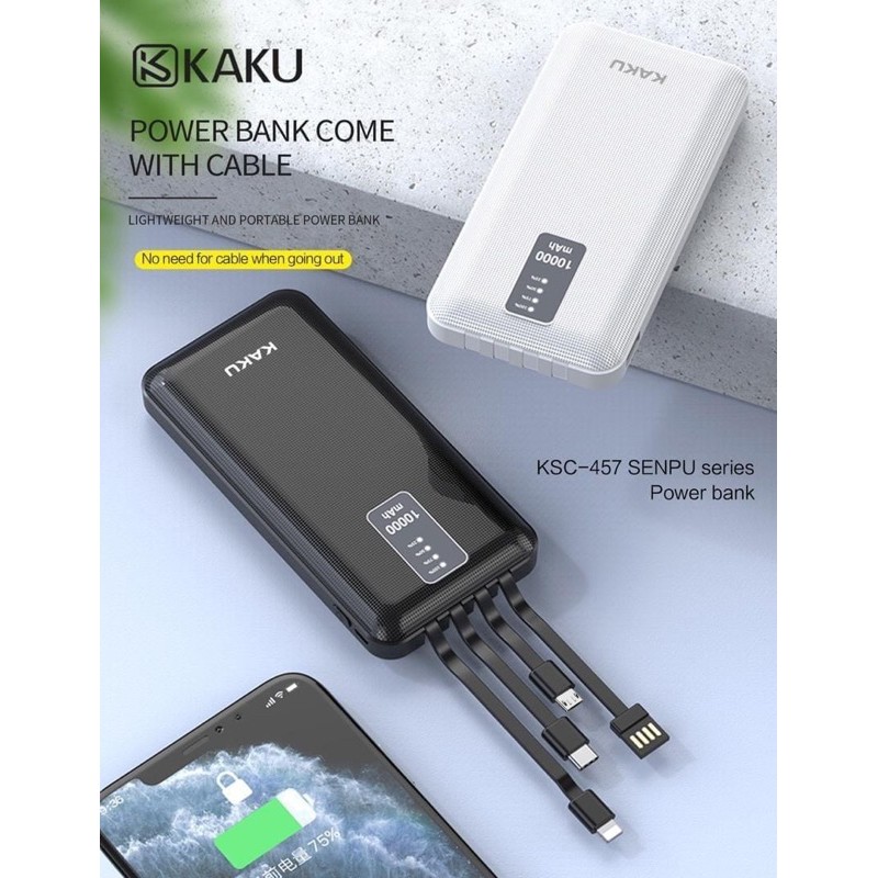 Sạc dự phòng KAKU mã KSC 457 dung lượng 10.000mah - BH 6 THÁNG