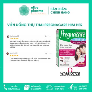Pregnacare Him and Her Conception Vitamin Tăng Khả Năng Thụ Thai cho 2 Vợ Chồng Mong Có Em Bé và Hiếm Muộn