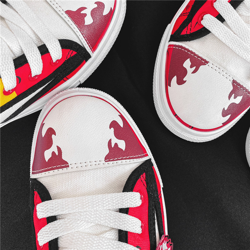 Giày Sneaker Nam In Họa Tiết Anime Demon Slayer Rengoku Kyoujurou Độc Đáo