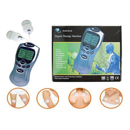 Máy massage bấm huyệt xung điện với 4 miếng dán - Máy mát xa châm cứu đấm bóp