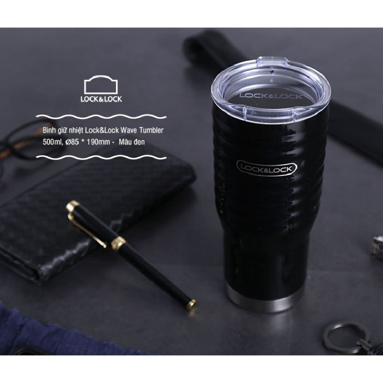 Bình giữ nhiệt Lock&Lock Wave Tumbler 500ml- màu đen [LHC4147BLK]