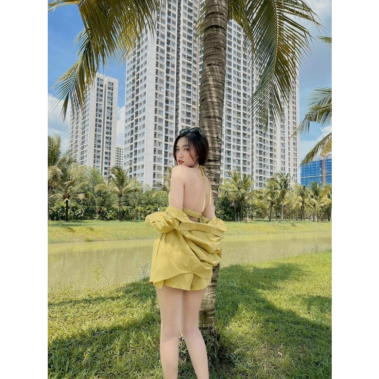 [SET SALE 50%] SET ÁO VÀ QUẦN 3 MÓN ĐI CHƠI BIỂN CỰC SEXY VỚI QUẦN ĐÙI KÈM ÁO BARA SEXY, PHỐI KHOÁC NGOÀI SƠ MI DÀI TAY