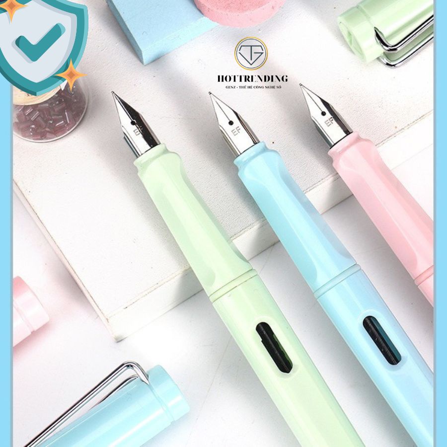 Bút máy BOCAI ngòi EF(0.38mm), bút mực ngòi trơn kèm ống mực xanh và đen thay thế, nhẹ, kiểu dáng sang trọng