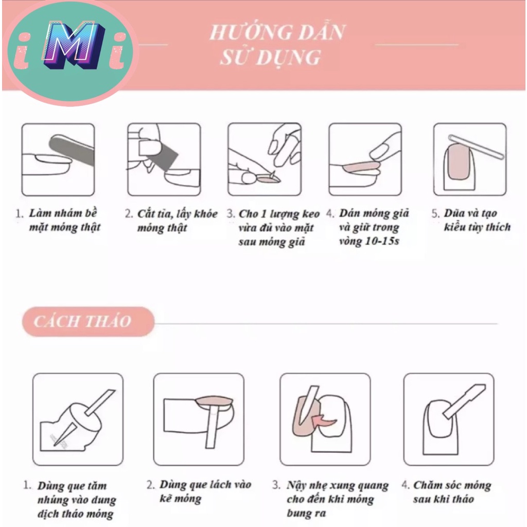 Set 24 móng tay giả họa tiết tuần lộc cute đón giáng sinh  tặng kèm keo dán 149