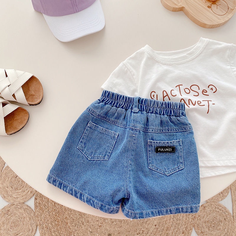 Quần đùi jean MNGRL phong cách Hàn Quốc thời trang mùa hè dành cho trẻ em