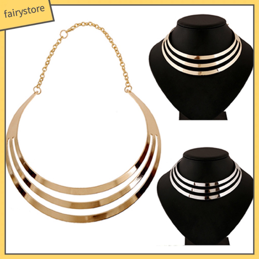 Vòng Cổ Hợp Kim 3 Tầng Đơn Giản Độc Đáo Cho Nữ