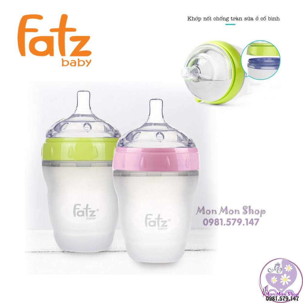Bình Sữa cổ siêu rộng Fatzbaby fatz baby Silicon Siêu Mềm 150ml / 180ml / 240ml
