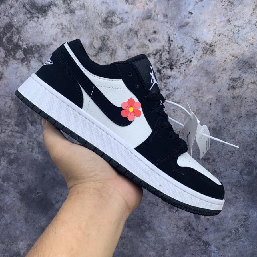 Giày thể thao Jordan Low Thấp Cổ Panda, Giày JD1 đen trắng cổ thấp