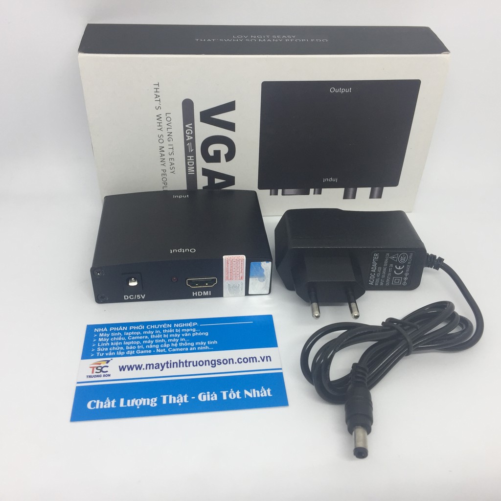 Bộ Chuyển Đổi VGA Sang HDMI Box Màu Đen