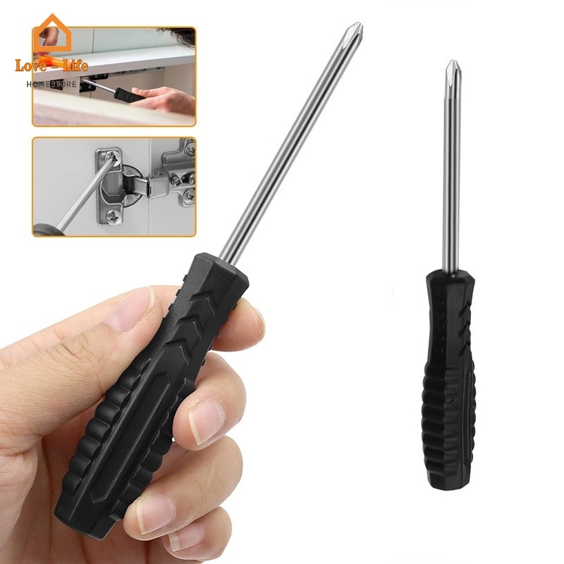 1 Tua Vít Đầu Chữ Thập Cán Kim Loại Màu Đen Siêu Bền Chống Trượt Tiện Dụng Cho Đồ Nội Thất Gia Đình