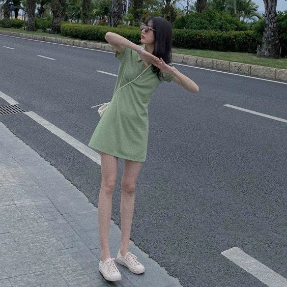 Váy Polo Body Cổ Sơ Mi Đầm Polo Ngắn Tay Cotton Co Dãn 4c Full Size S M L | BigBuy360 - bigbuy360.vn