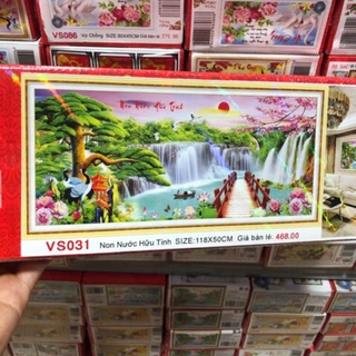 Tranh đính đá non nước hữu tình