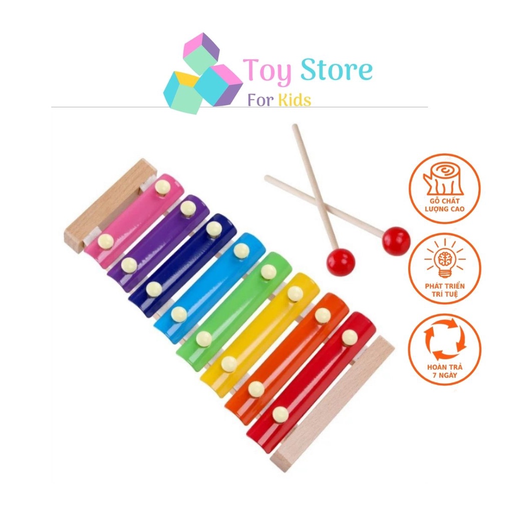 Đồ chơi montessori đàn gỗ cầu vòng giúp trẻ em thông minh ToyStore