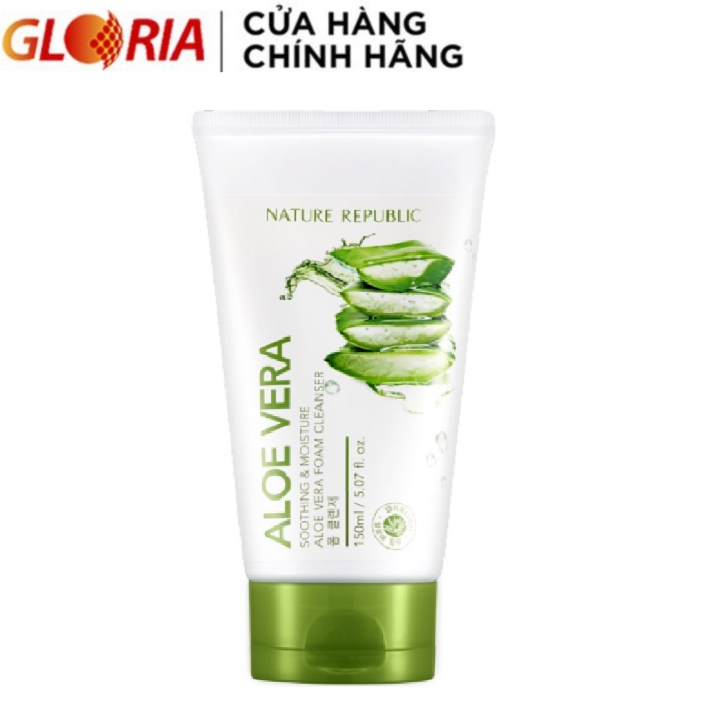 Sữa Rửa Mặt Nature Republic Soothing &amp; Moisture Aloe Vera Foam Cleanser 150ml