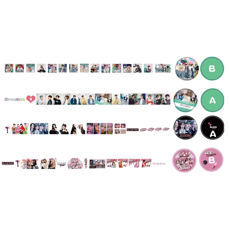 1 Cuộn Băng Keo In Hình Nhóm Nhạc Bts Blackpink 2cm X 5m