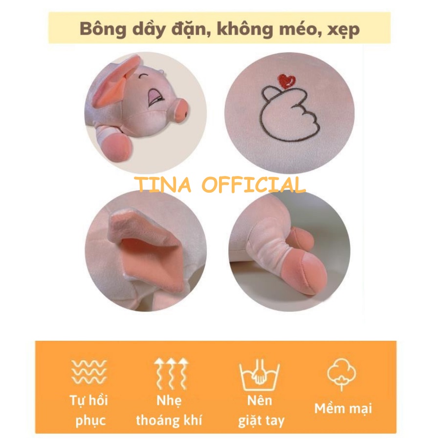 Gấu Bông Heo Hồng Phê Cần Mắt Híp Mềm Mại 45cm TINA OFFICIAL