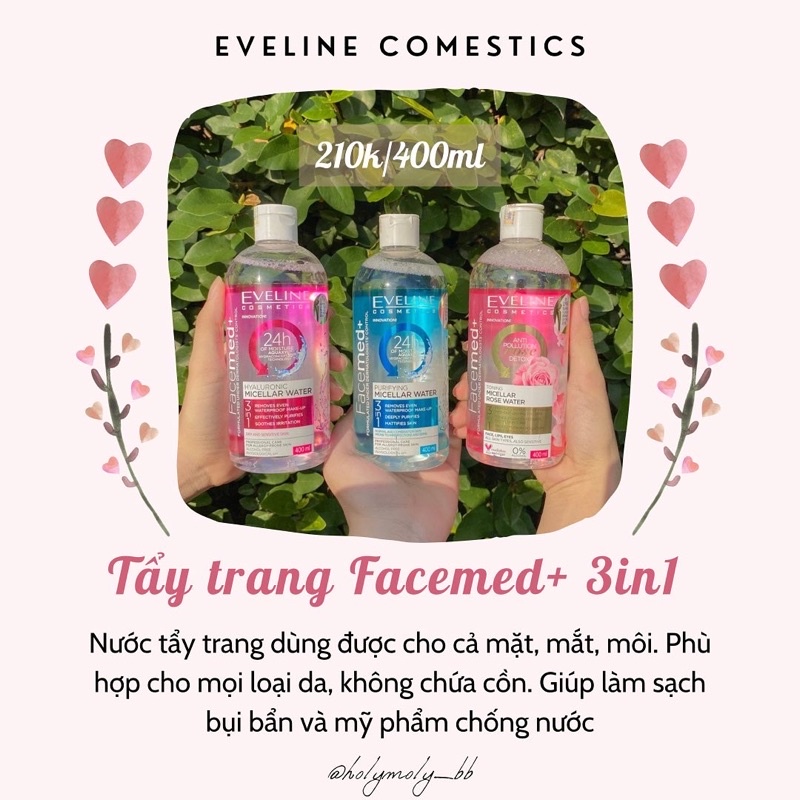 Tẩy Trang Eveline FACEMED+ 3in1 400ml