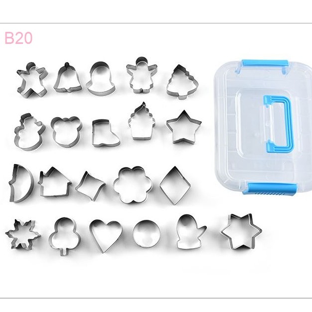 Dụng Cụ Làm Bánh Khuôn Nhấn Cookie   Set 20 Khuôn Cookie Nhiều Họa Tiết  GDMO004