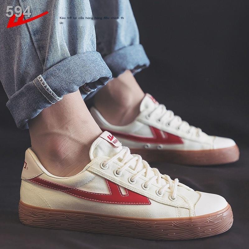 Pull Back Official Flagship Store Giày vải Nam Sinh viên Phiên bản Hàn Quốc nhỏ màu trắng của Tất cả các trận