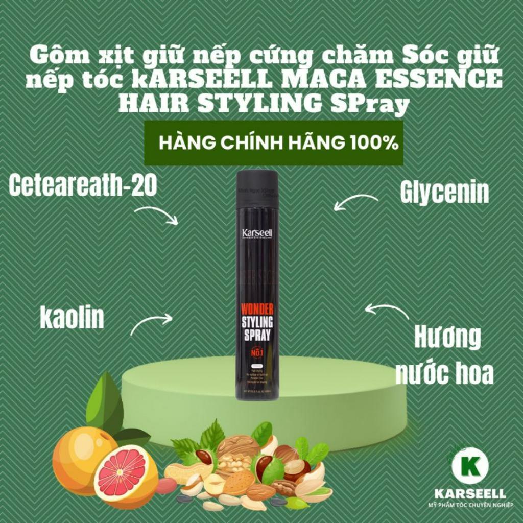 Gôm xịt tóc cứng, keo xịt tóc hương nước hoa cao cấp Karseell barber 400ml Chính Hãng HAIRLOVER