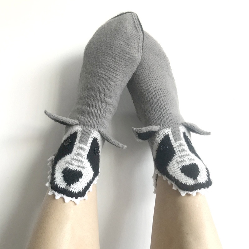 Tất Cổ Trung Họa Tiết Hoạt Hình Chó 3D Xinh Xắn Theo Phong Cách Thu Đông