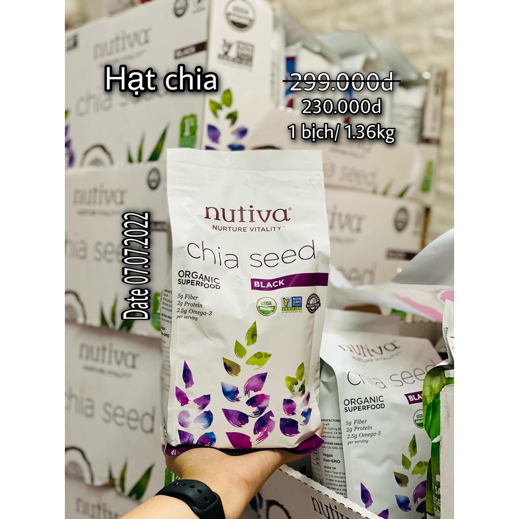 Hạt Chia Hữu Cơ Seed Nutiva 1.36kg Nhập Từ Mỹ