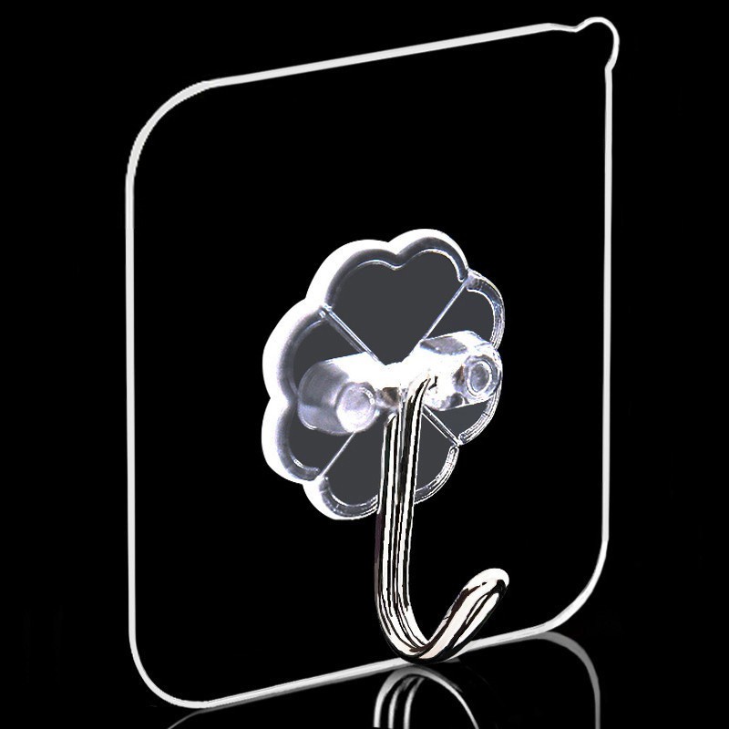 1 Móc Treo Đồ Dán Tường Bằng Thép Không Gỉ Trong Suốt