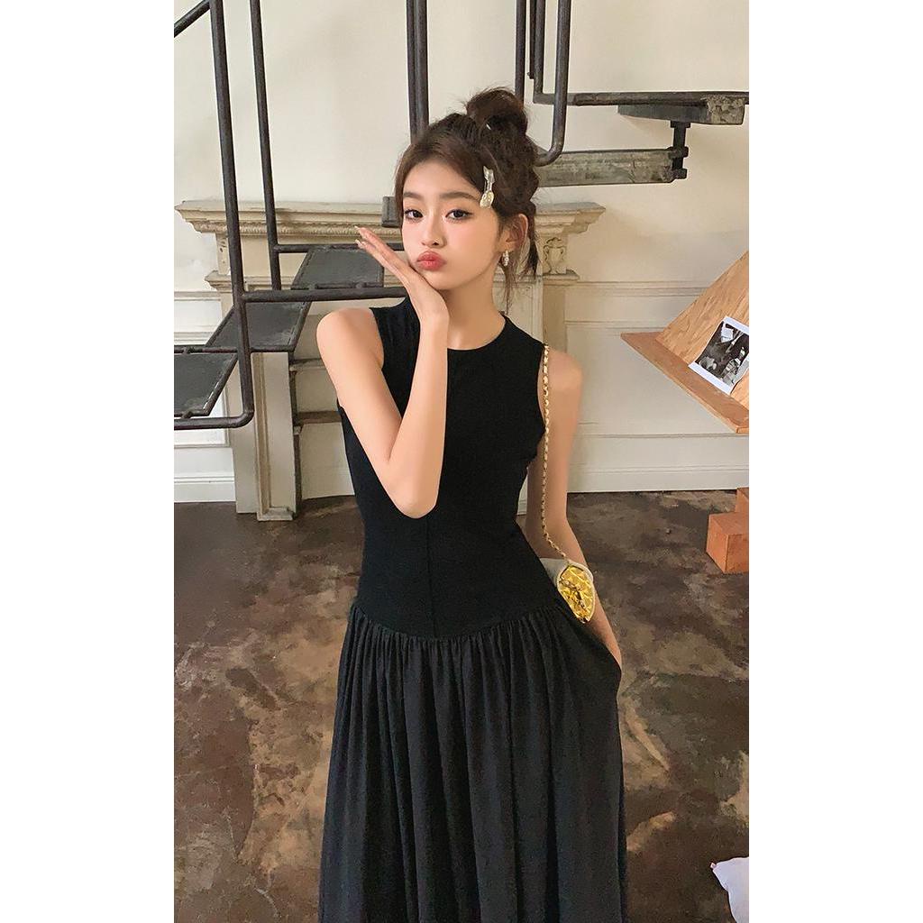 62468 Váy Đầm Lớn Không Tay Phong Cách Xuân Hè Mới