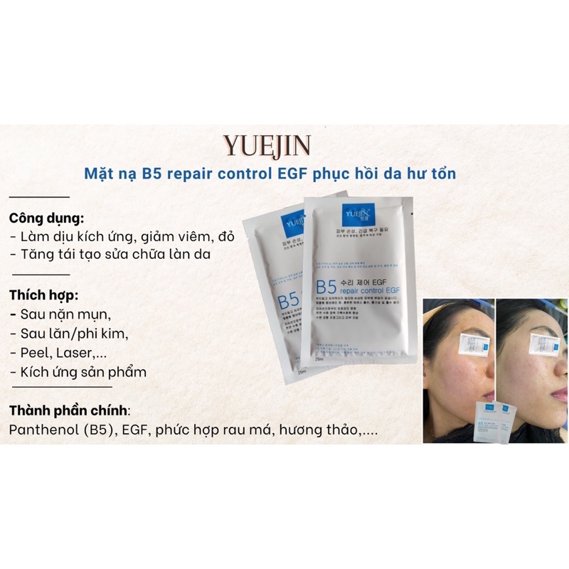 Mặt nạ phục hồi cấp ẩm Yuejin B5 Repair Control EGF Mask mặt nạ vàng 24k