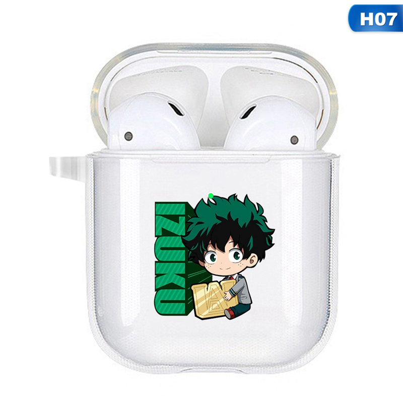 Vỏ Bảo Vệ Hộp Sạc Tai Nghe Airpods 1 / 2 Bằng Silicon Họa Tiết Hoạt Hình My Hero Academia Kèm Móc Khóa Chống Thất Lạc