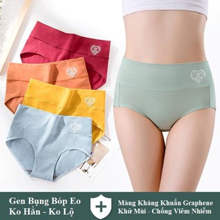 Quần Lót Nữ Cotton Cạp Cao Gen Bụng Nâng Mông Màng Lót Kháng Khuẩn