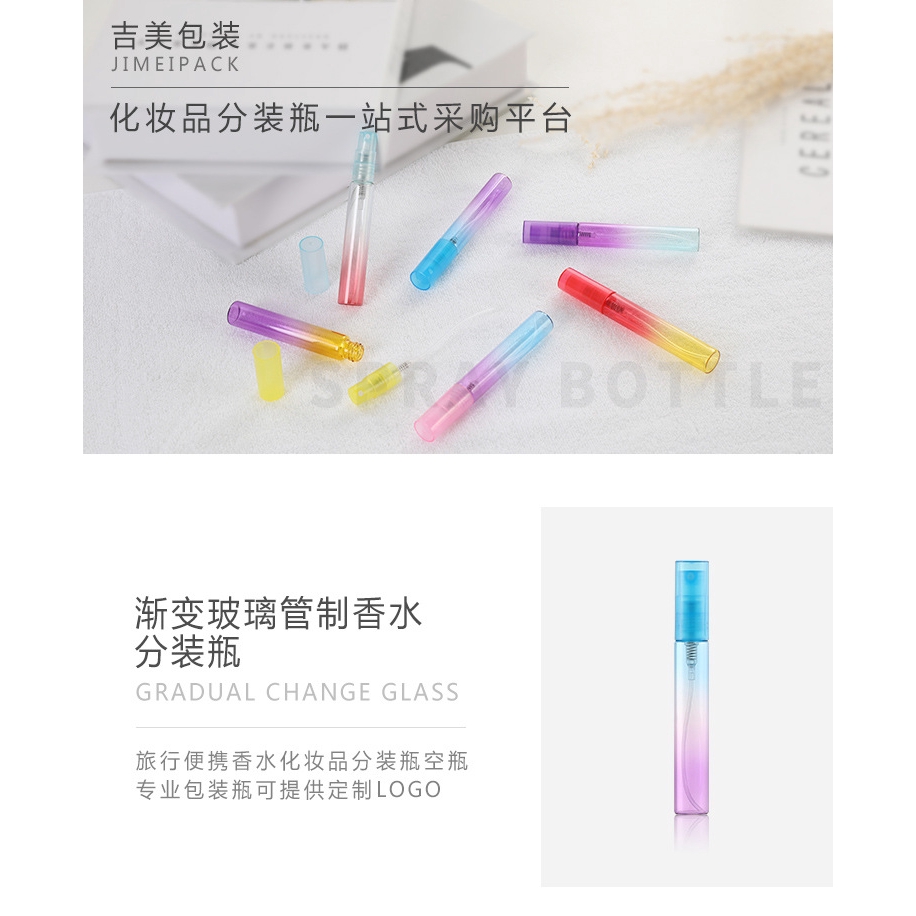 (hàng Mới Về) Lọ Thủy Tinh Đựng Nước Hoa Mini 8ml Màu Sắc Gradient Tiện Dụng Khi Đi Du Lịch