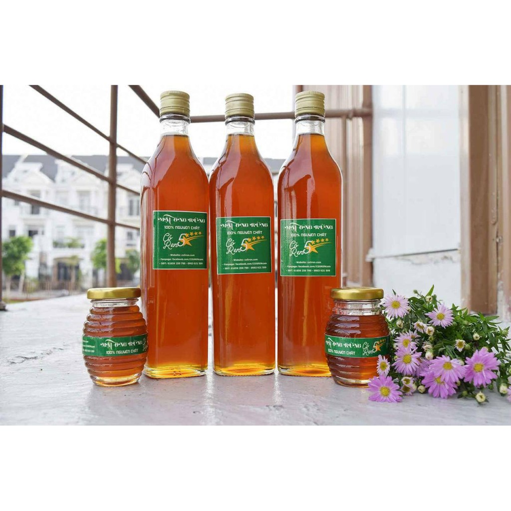 Chai thủy tinh 500ml 🍄FREE SHIP🍄 Chai đựng mật ong , chất lỏng 500ml nắp nhôm vàng