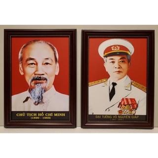 Cặp ảnh chân dung Chủ tịch HỒ CHÍ MINH & Đại tướng VÕ NGUYÊN GIÁP (26*35cm)