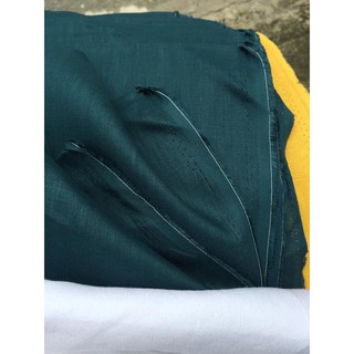vải linen tưng premium màu xanh cổ vịt, đẹp lạ!