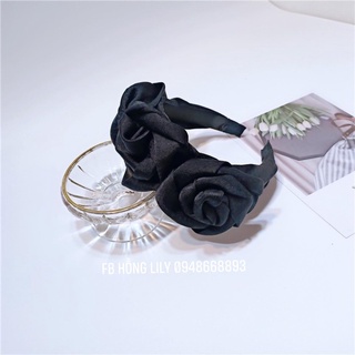 Bờm lụa nơ Hoa Hồng