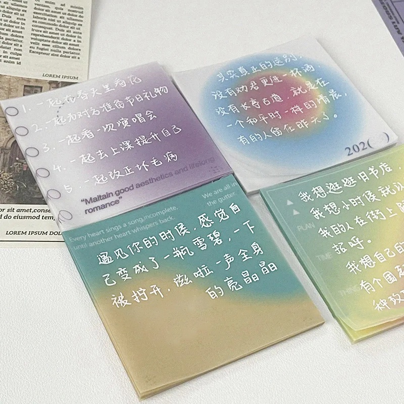 Giấy Dán Ghi Chú Màu Gradient Trong Suốt Cho Học Sinh