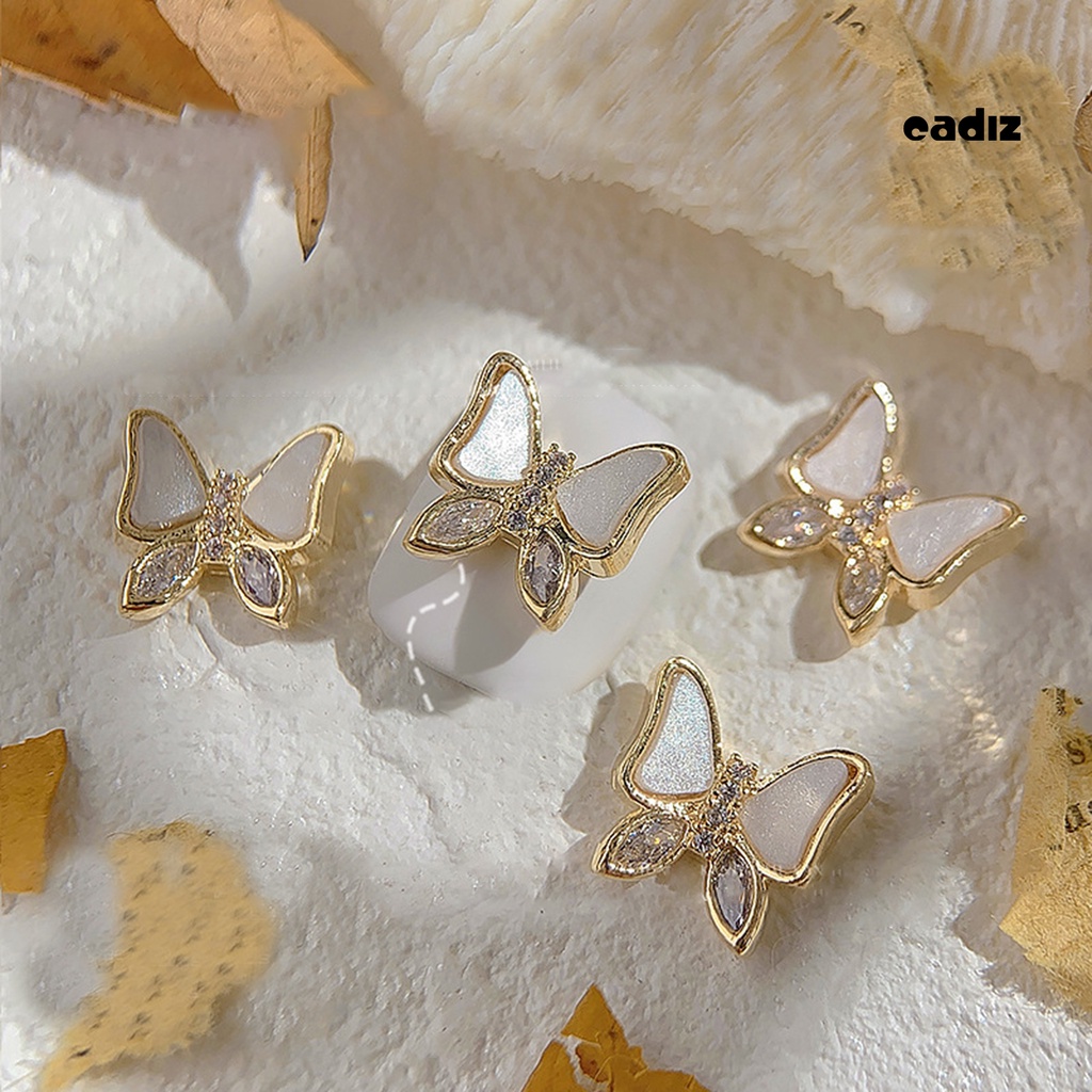 Set 2 Phụ Kiện Trang Trí Móng Hình Bướm 3D Lấp Lánh Không Bị Phai Màu Dành Cho Nữ