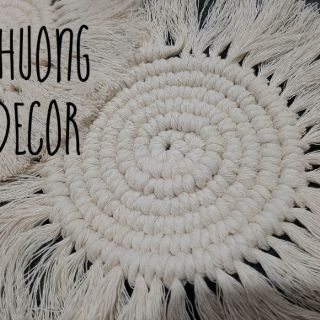 LÓT LY MACRAME TRÒN – HÀNG ĐẸP