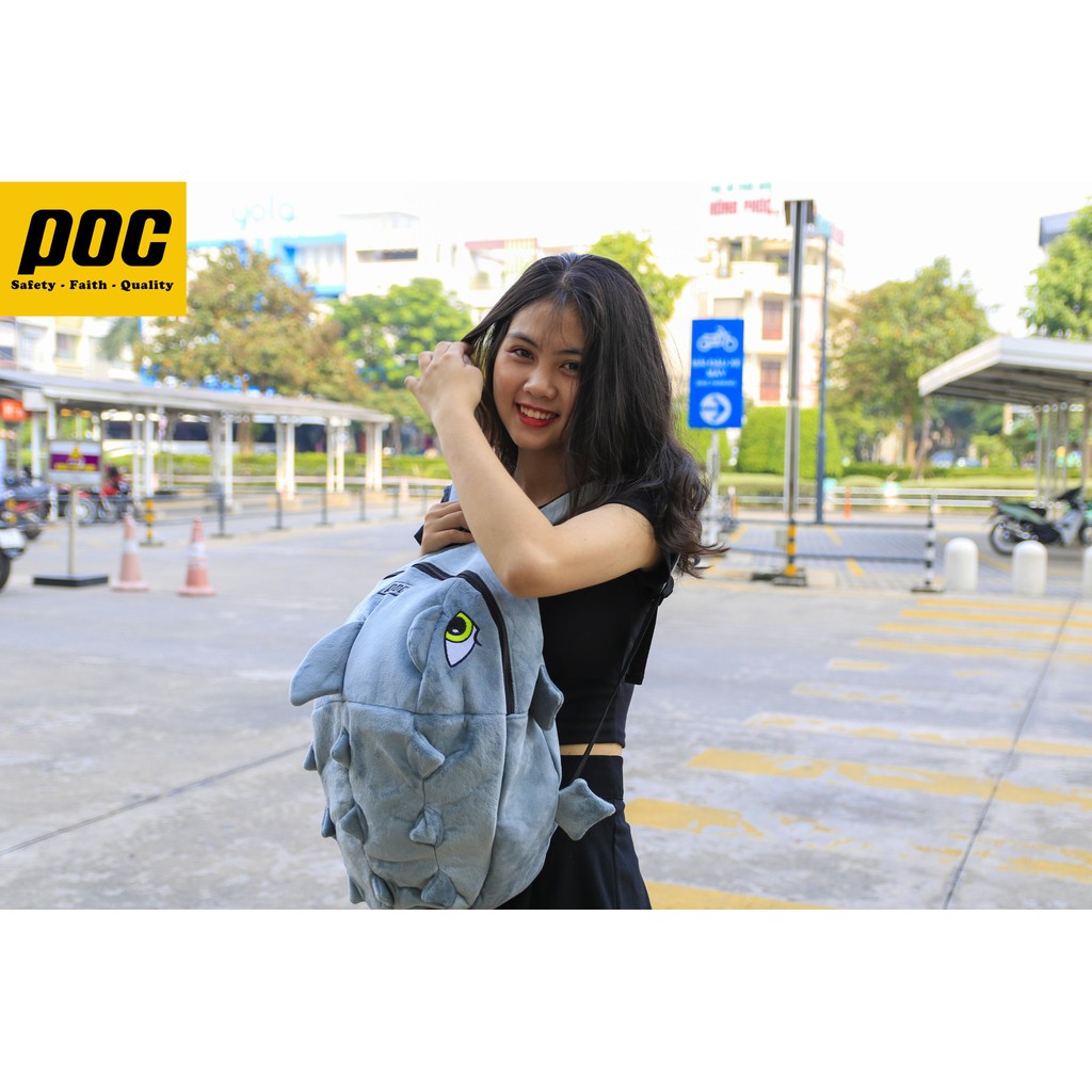 Balo khủng long KUTE đáng yêu màu Xám bao ngầu