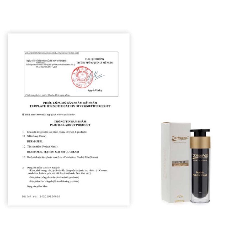 KEM CĂNG BÓNG PEPTILE Dermapeel. Cẩm kết chính hãng 100 %