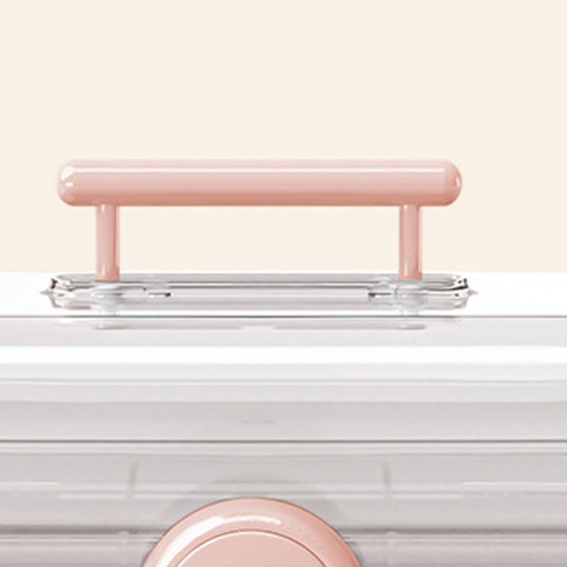 Hộp Đựng Mỹ Phẩm Ba Tầng Bằng Nhựa Trong Suốt Có Tay Cầm Và Khóa